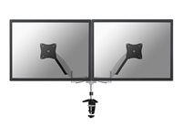 Montážní sada - plný pohyb - pro 2 LCD displeje - stříbrná - velikost obrazovky: 10"-27" - upevnění svorkou, průchodka, upevnitelné na stůl