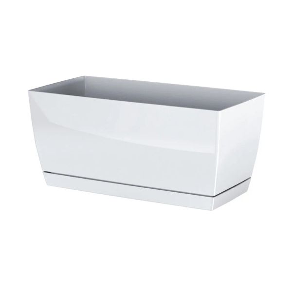 Květináč s miskou COUBI CASE P bílý 29cm