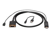 1080p - Video adaptér - HDMI, Micro-USB typ B (pouze napájení) do HD-15 (VGA) s piny (male) - 3 m - černá - aktivní, 1080p podpora 60 Hz