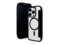 Pouzdro s klopou pro mobilní telefon - kompatibilita s MagSafe - veganská kůže, recyklovatelný plast - čirý/černý - pro Apple iPhone 15 Pro