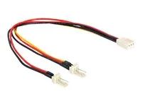 Rozdělovač napájení ventilátoru - Molex 3 kolíčky (M) do Molex 3 kolíčky (F) - 22 cm