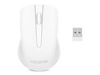 Myš - pravák a levák - optický - 3 tlačítka - bezdrátový - 2.4 GHz - bezdrátový přijímač USB - bílá