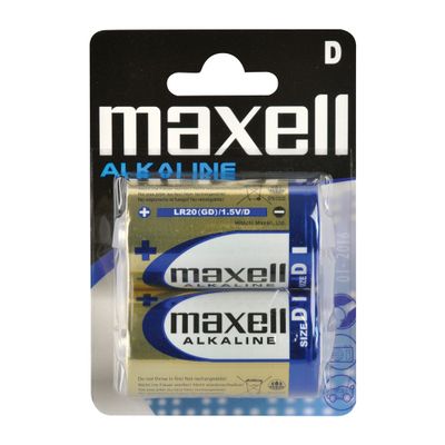 Baterie D (LR20) alkalická MAXELL 2ks / blister