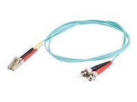 Síťový kabel - ST několik režimů (M) do multirežim LC (M) - 2 m - optické vlákno - duplex - 50 / 125 mikron - OM3 - neobsahuje halogen - vodě - barva
