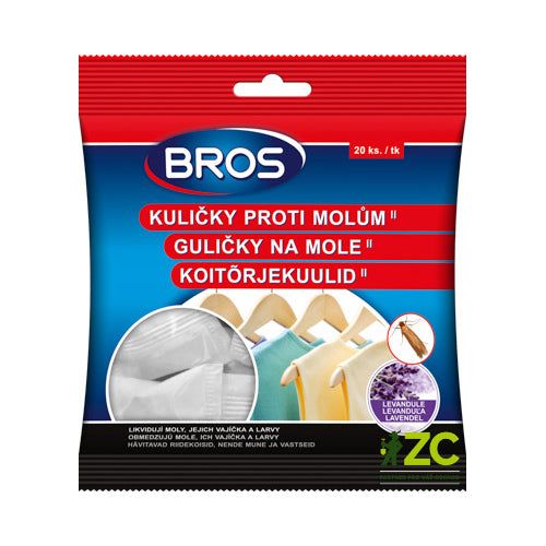 Kuličky proti molům ve skříni BROS 20 ks