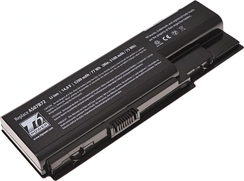 Baterie T6 Power pro Acer Aspire 5310, 5520, 5720, 5920, 7720, TravelMate 7530, 5200mAh, 77Wh, 8cell