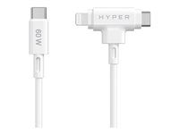 Kabel Lightning - USB-C s piny (male) do Lightning, USB-C s piny (male) - 1.5 m - bílá
