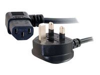 Elektrický kabel - BS 1363 (M) do power IEC 60320 C13 - 5 m - lisovaný, 90° konektor - černá