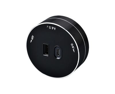 Zásuvkový modul Viking A60B, černá/výstupy - 1xUSB-A, 1xUSB-C/výkon až 2500W/230V,16A,50Hz