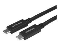 StarTech USB 3.1 Type C Cable - 6 ft / 2m - with Power Delivery (USB PD) - Power Pass Through Charging - USB Charger (USB315CC2M) - USB kabel - USB-C (M) do USB-C (M) - USB 3.1 - 3 A - 2 m - cerná - pro P/N: DKT30CHPD3, DKT30CHVSDPD, KITBXDOCKPEU, KITBXDOCKPNA, KITBXDOCKPUK, SV221HUC4K