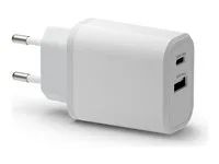 Síťový adaptér - 30 Watt - 3 A - PD/PPS - 2 výstupní konektory (USB-C, USB) - bílá - Evropa