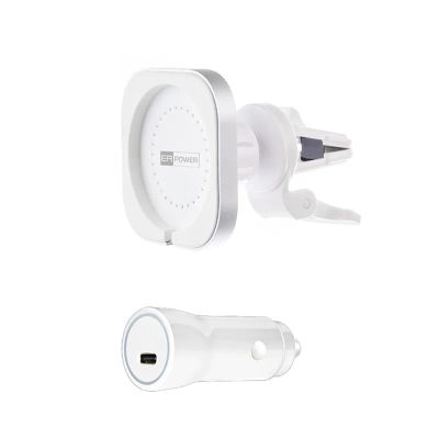 ER POWER CAR VENT MOUNT držák pro MagSafe nabíječku + 20W autonabíječka - bílá