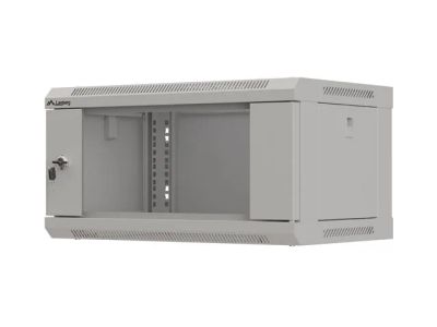 Lanberg racková skříň 19" nástěnná 4u/540x350 (flat pack) s prosklenými dveřmi šedá