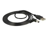 Elektrický kabel - DC jack 5,5 x 2,1 mm (M) do USB (pouze napájení) (M) - 1.5 m - 90° konektor