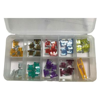 Poistka auto sada mini nízkoprofilových 11x9mm 5-40A, 45ks