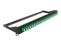 Propojovací panel - montáž do racku - LC Duplex SM X 24 - černá, zelená - 1U - 19"