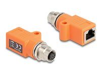 M12 Adapter A-coded 8 pin female to RJ45