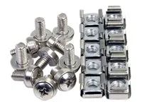100 Pack - M6 Mounting Screws and Cage Nuts for Server Rack and Cabinet - Silver (CABSCREWM62) - Šrouby a matice pro regál (balení 100) - pro P/N: RACK-21U-20-WALL-OA, RACK-24U-20-WALL-OA, RK12OD2, SHELF-2U-20-CENTER-V