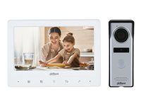 Analogová SADA - IP interkomová stanice s monitorem - s fotoaparátem - bílá (monitor IP interkomové stanice), stříbrná (IP interkomová stanice)