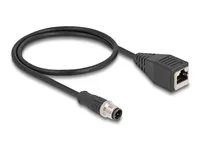 M12 Cable D-coded 4 pin male to RJ45 fem