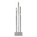 LED svícen stříbrný, 28,5 cm, 3x AA, vnitřní, teplá bílá, časovač