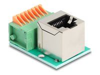 RJ45 jack 90° angled to Terminal Block w