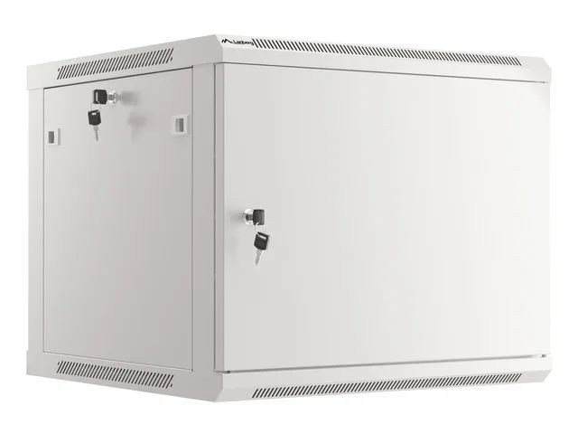 Lanberg racková skříň 19" pro montáž na stěnu 9u/600x600 pro vlastní montáž s kovovými dveřmi šedá
