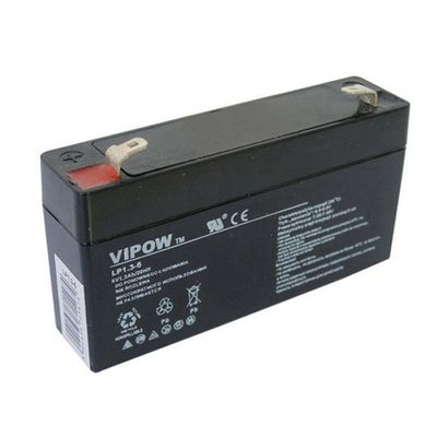 Baterie olověná 6V 1.3Ah VIPOW BAT0203