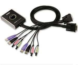 ATEN 2port DVI KVMP, USB 2.0, audio, mini, 1.2m