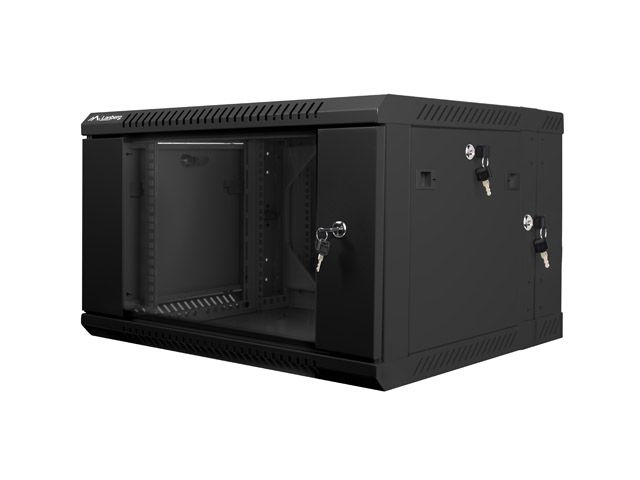 Lanberg racková skříň 19" dvoudílná nástěnná 6u/600x600 (flat pack) černá