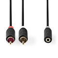 Kábel 2x Cinch konektor / Jack 3,5 mm zdierka 0,2 m NEDIS CABW22255AT02