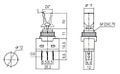 Přepínač páčkový   2pol./3pin  ON-OFF 12VDC prosv. žlutý