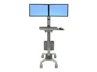 Vozík - Technologie konstantní síly - pro 2 LCD displeje / PC vybavení - duální - hliník, ocel s práškovým nátěrem, vysoce kvalitní plast - dva odstíny šedi - velikost obrazovky: až 22"
