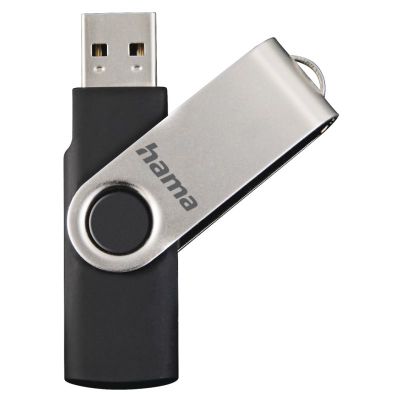 HAMA Rotate, USB Klíč, 8GB, stříbrný/černý