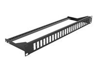 Patch panel (záslepný) - montáž do racku - černá - 1U - 19" - 24 porty