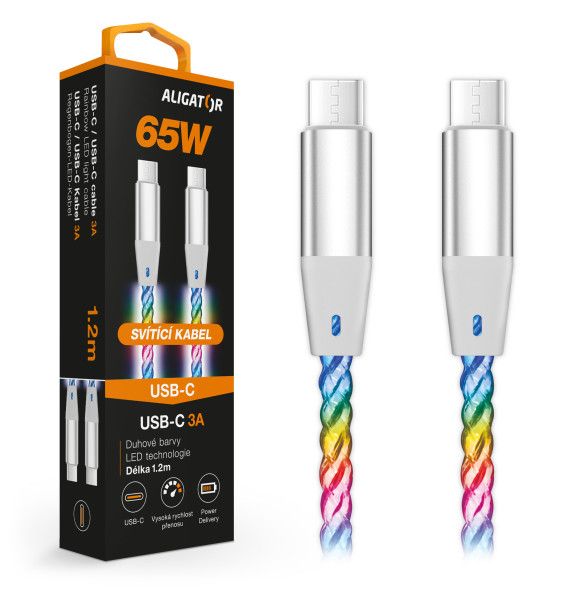 ALIGATOR Datový kabel LIGHT 3A, 65W USB-C/USB-C 0,5m