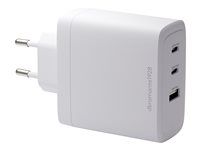 Síťový adaptér - 100 Watt - 3 výstupní konektory (2 x USB-C, USB) - bílá