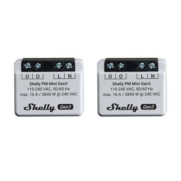 Smart měřič spotřeby SHELLY PM Mini Gen3 WiFi 2ks