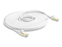 Delock - Patch kabel - RJ-45 (M) do RJ-45 (M) - 7.5 m - U/FTP - CAT 8.1 - plochý, rychlost prenosu dat až 40 Gbps, lisovaný, provedení bez hrbolku - bílá