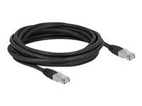 Patch kabel - RJ-45 (M) do RJ-45 (M) - 5 m - 7 mm - S/FTP - CAT 6a - neobsahuje halogen, venkovní - černá