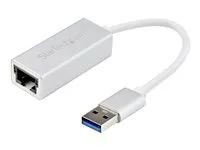 Silver - Sleek Aluminum Design for MacBook, Chromebook or Tablet - Native Driver Support (USB31000SA) - Síťový adaptér - USB 3.0 - Gigabit Ethernet x 1 - stříbrná