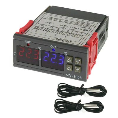 Digitální termostat duální STC-3008, rozsah -55~120 °C, 230 V AC