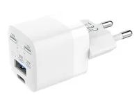Vision - Sítový adaptér - 30 Watt - 3 A - QC 3.0 - 2 výstupní konektory (USB-C, USB) - bílá - Evropa