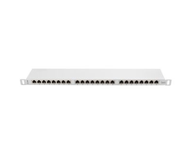 Lanberg patch panel 24 portů 0,5u 19" CAT.6 ftp stíněný šedý