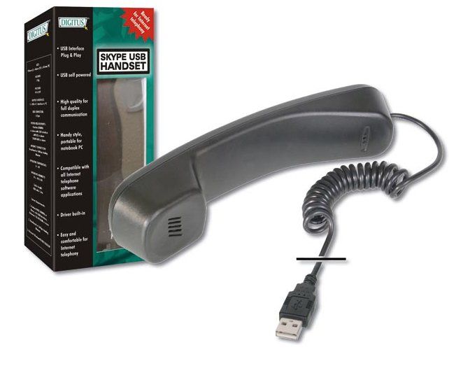 DIGITUS USB telefonní set/sluchátko pro Skype/ICQ/