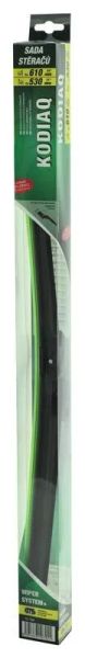 Ploché stěrače COMPASS FLAT SET 610+530 mm GREEN Kodiaq