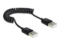 Kabel USB - USB (M) do USB (M) - USB 2.0 - 60 cm - svinutý - černá