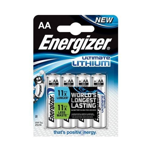 ENERGIZER Ultimate Lithium AA, baterie, LR6, 4 ks