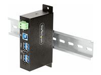 Rozbočovač - 3 x USB 3.2 Gen 2 + 1 x USB 3.2 Gen 1 - desktop, lze montovat na konzolu DIN, pro připevnění na zeď - kompatibilní s TAA