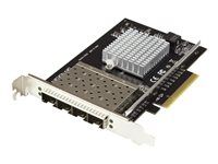 Startech Quad Port 10G SFP+ Network Card, Intel XL710 Open SFP+ Converged Adapter, PCIe 10 Gigabit Ethernet Server NIC, 10GbE Fiber Optic LAN Card Dell PowerEdge HPE ProLiant, NIC Card - 10Gb SFP+ NIC Card (PEX10GSFP4I) - Sítový adaptér - PCIe x8 - 10 Gigabit SFP+ x 4 - cerná